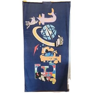Vintage Disneyland Epcot Center Mickey Figment Test Track Nemo Beach Towel